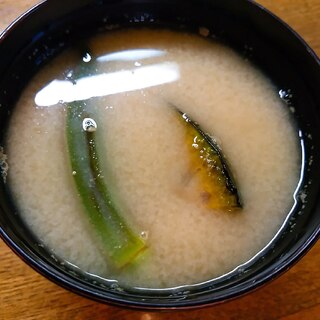 焼き南瓜と焼きオクラの味噌汁